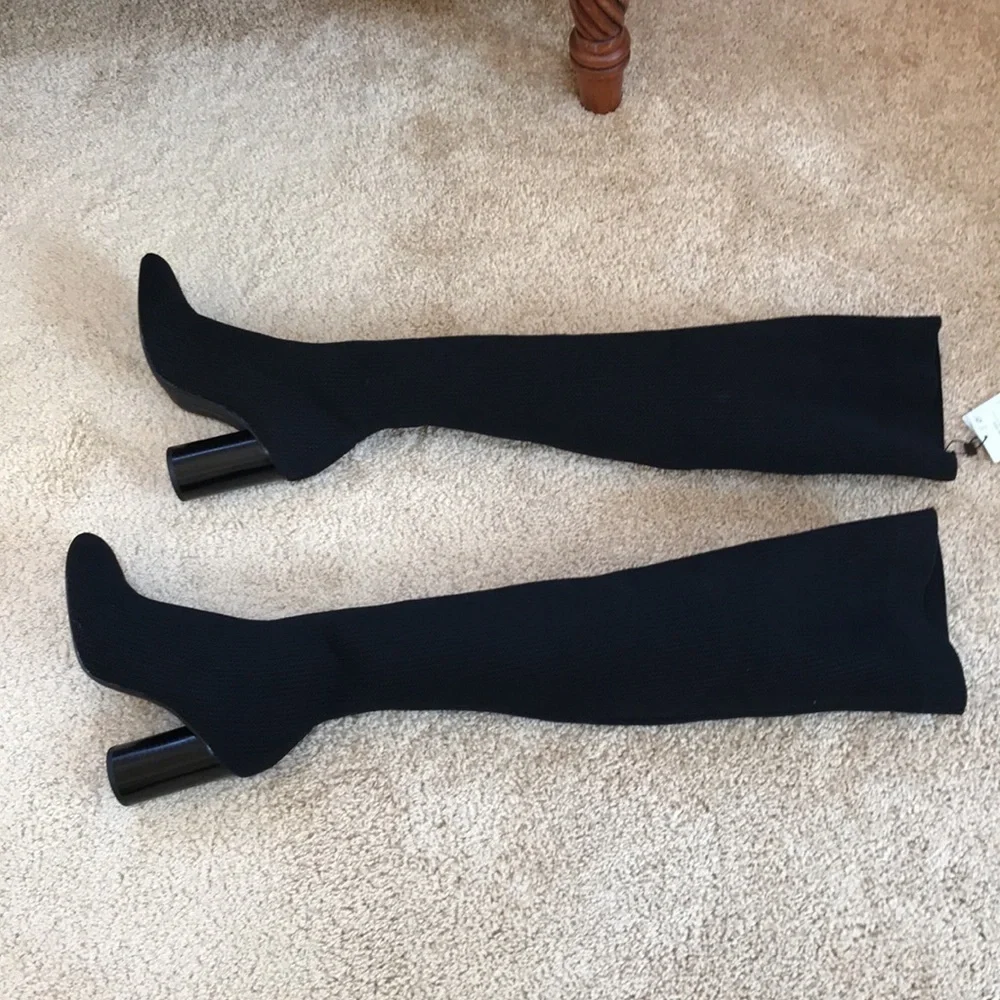 NWT! BERSHKA stretch fabric over the knee boots